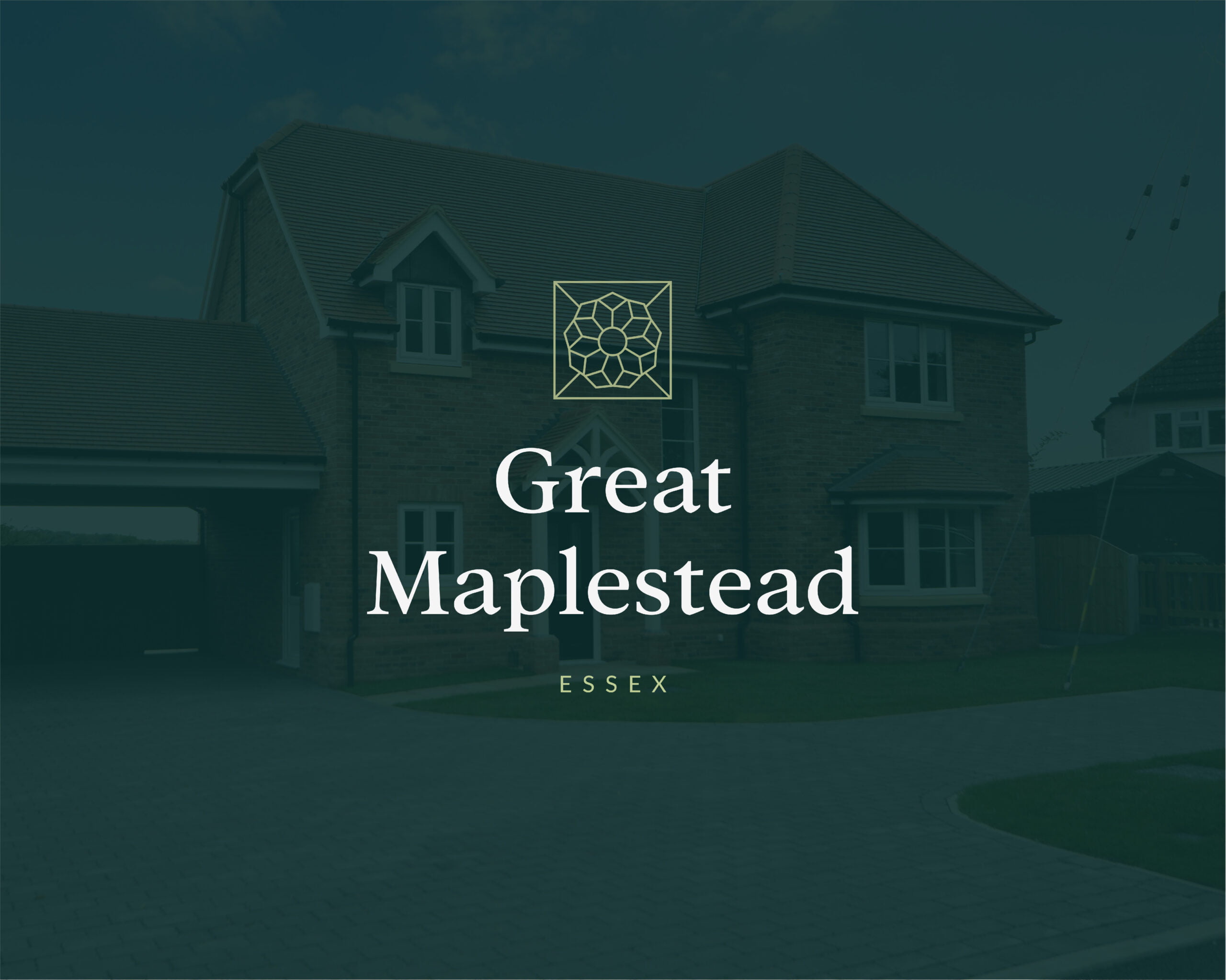 Great Maplestead logo with image of 4 bedroom house in background.